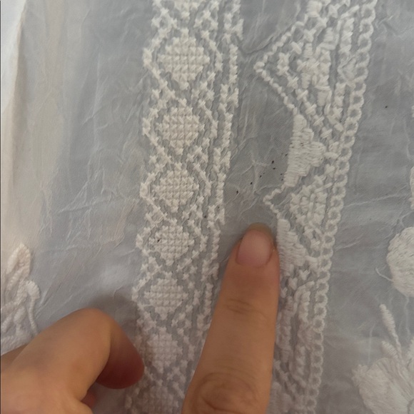 Johnny Was White Sheer Embroidered Tunic - Picture 10 of 10